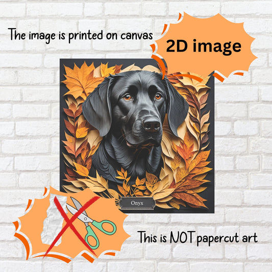 Black Lab Fall Art - 3D Illusion Labrador Retriever Memorial Gift