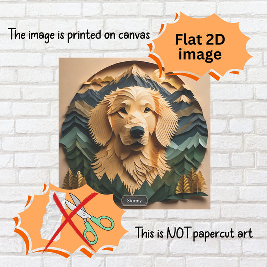 Yellow Labrador Mountain Setting Memorial Canvas or Wall Decor