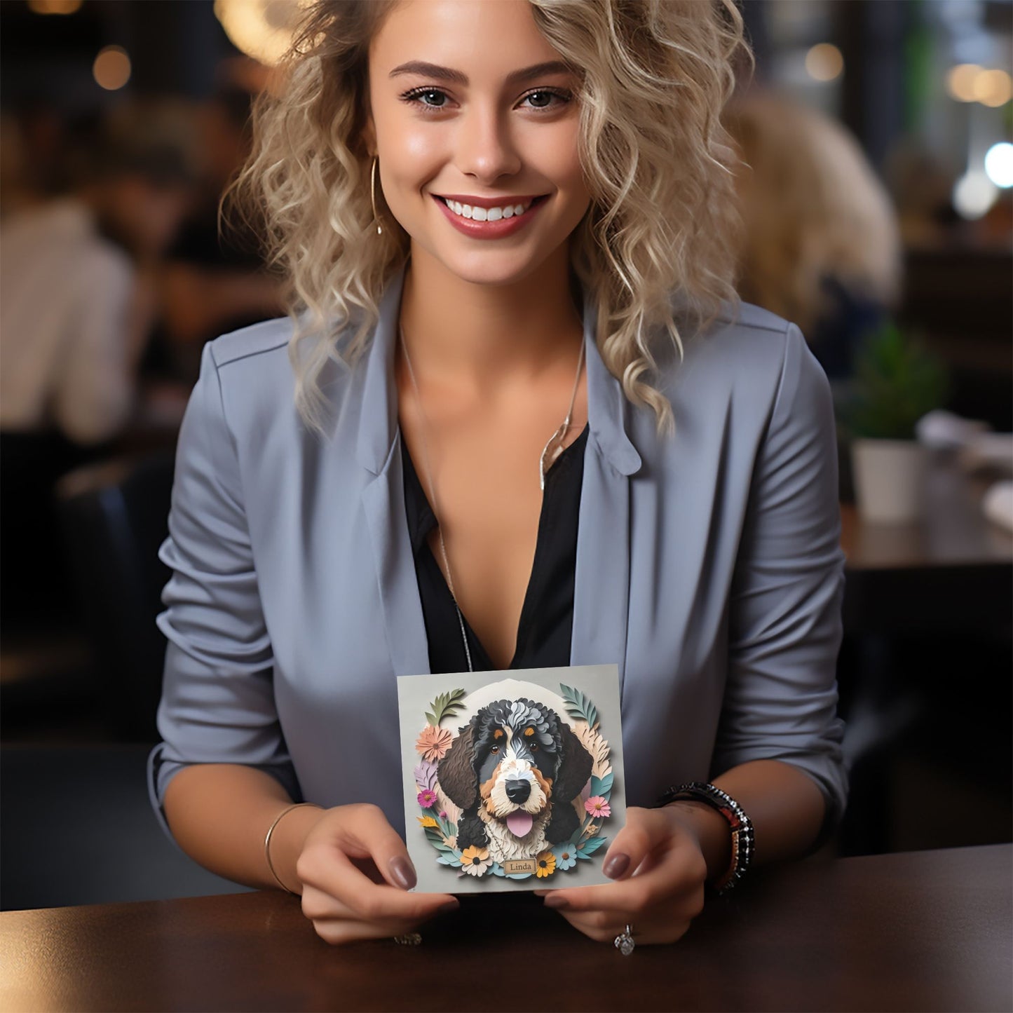 3D Illusion Bernedoodle Wall Art