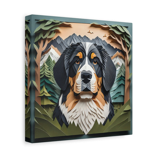 Majestic Bernese Mountain Dog in Alpine Forest