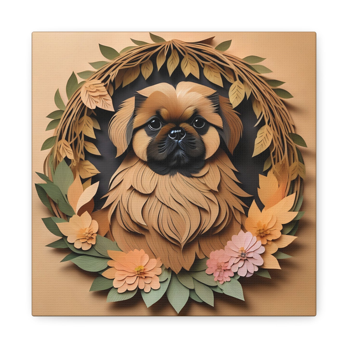 Brown Pekingese Dog Wall Art - Pekingese Dog Memorial Gift or Decor