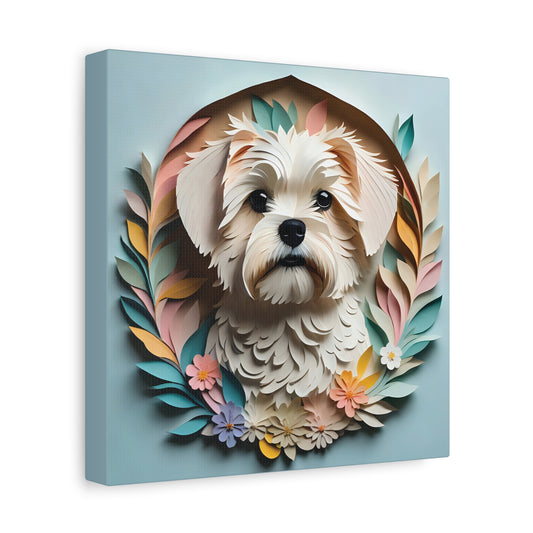 Custom Maltese Dog Print - 3D Illusion Pet Portrait