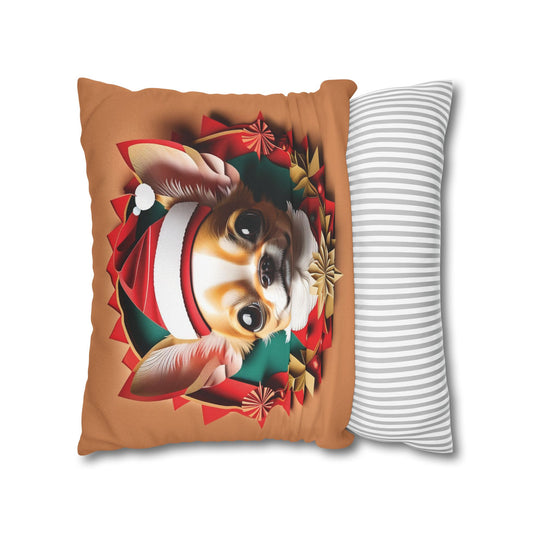 Halloween & Christmas Chihuahua Pillowcase Reversible Holiday Decor