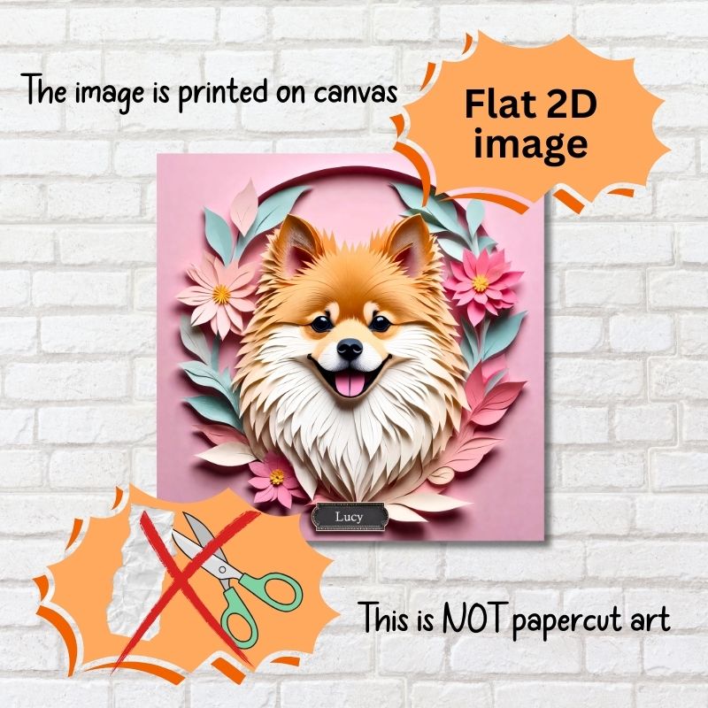 Colorful Pomeranian Wall Art - 3D Illusion Gallery Wrap