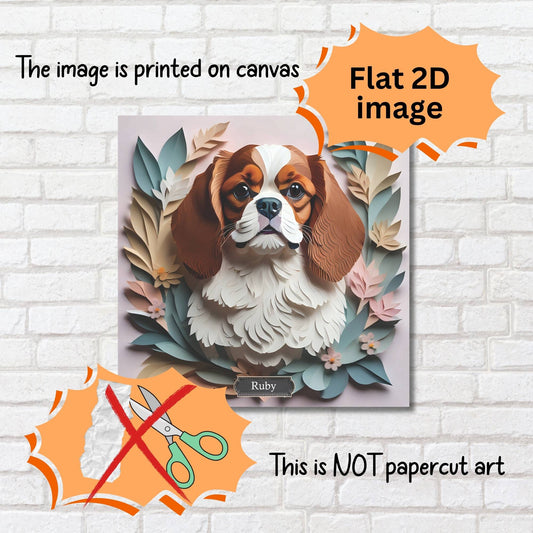Cavalier King Charles Spaniel Canvas Wrap - Name Personalization Cavalier Memorial