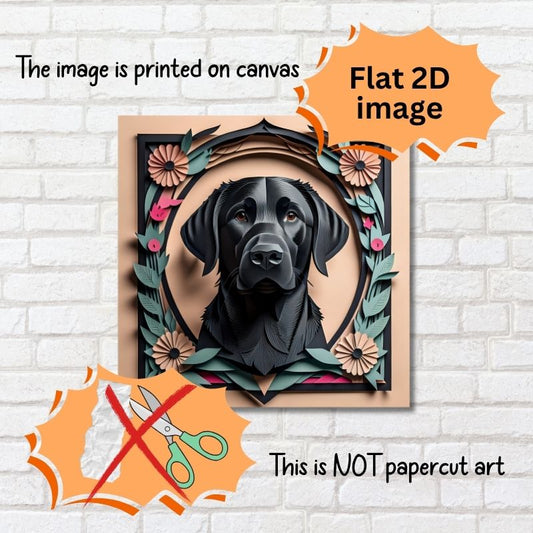 Vintage Style Black Lab Dog Wall Art - Personalized Labrador Retriever Memorial