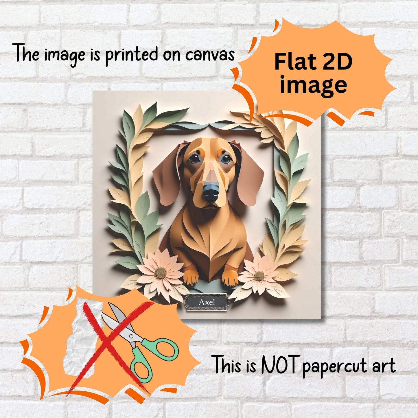 Dachshund Floral Frame Wall Art - Dachshund Mom Gift or Dog Owner Decor