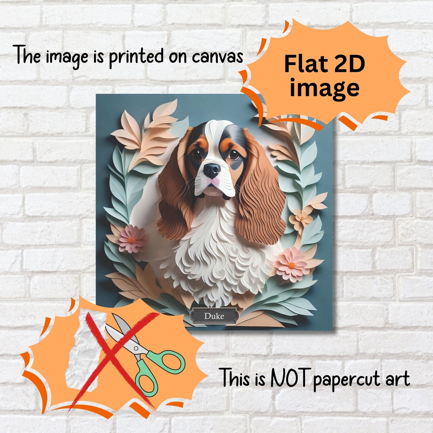 Cavalier King Charles Spaniel Canvas Print - Name Personalization Cavalier Memorial