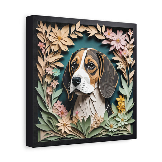 Beagle Portrait Canvas Wrap with Name Personalization, A Perfect Beagle Lover Gift
