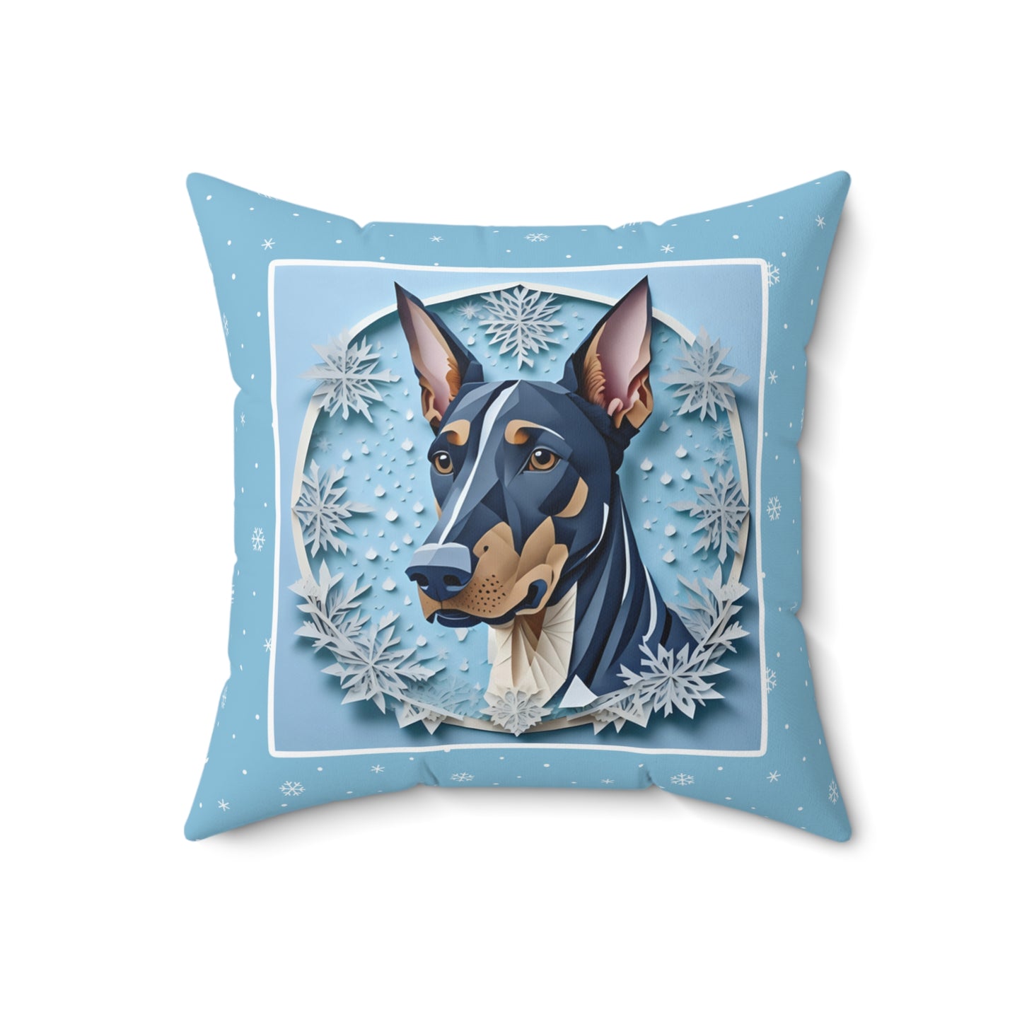Winter Doberman Pillow - Doberman Lover Comfort Gift
