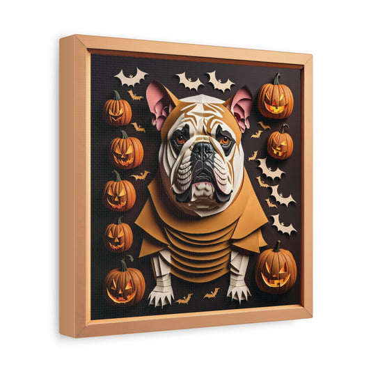 Halloween Bulldog Canvas Print - Fall Holiday Decor or Gift for a Bulldog Lover