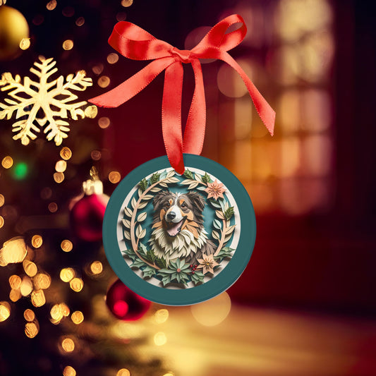 Custom Australian Shepherd Christmas Ornament - Two-Sided Acrylic Holiday Decor