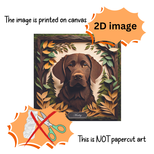 Chocolate Labrador Retriever Canvas with Name Personalization