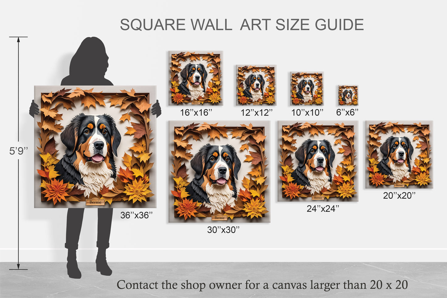 Bernese Mountain Dog Fall Portrait Print