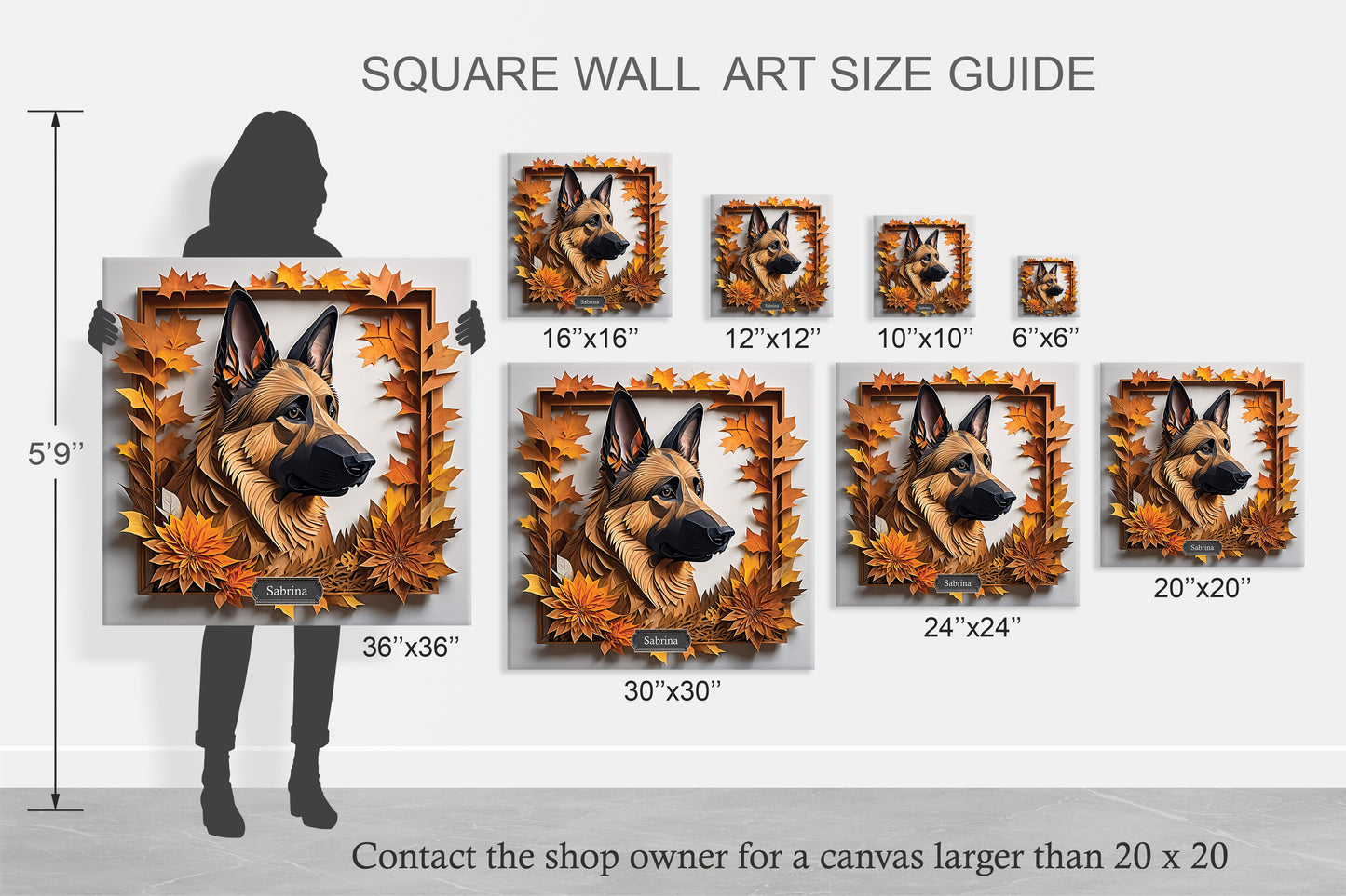 German Shepherd Fall Art - German Shepherd Memorial Gift