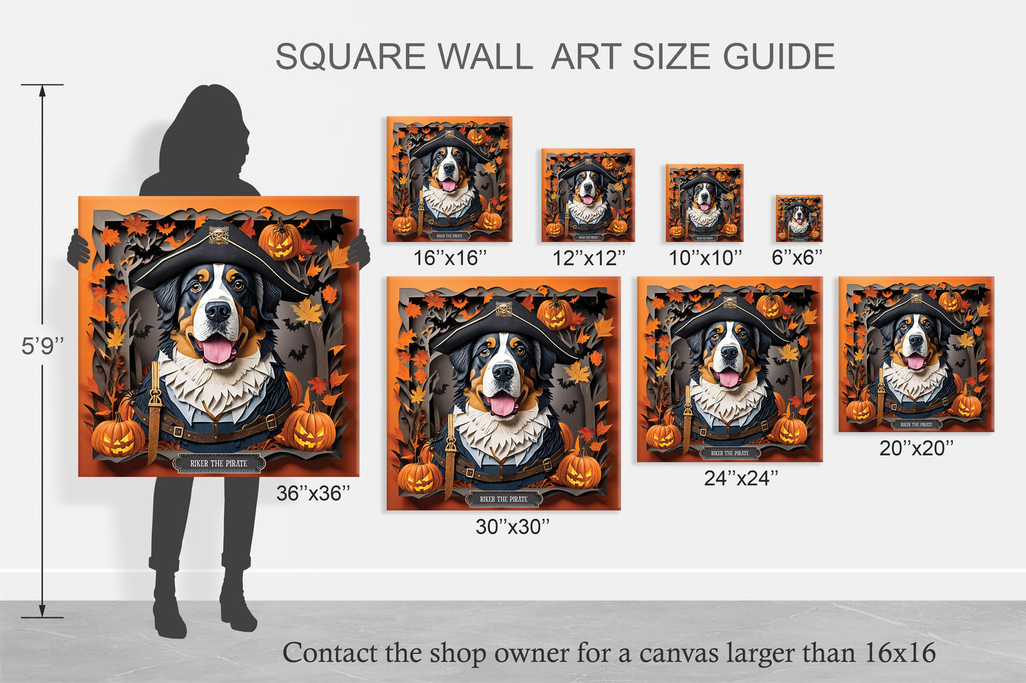 Bernese Mountain Dog Halloween Canvas Print