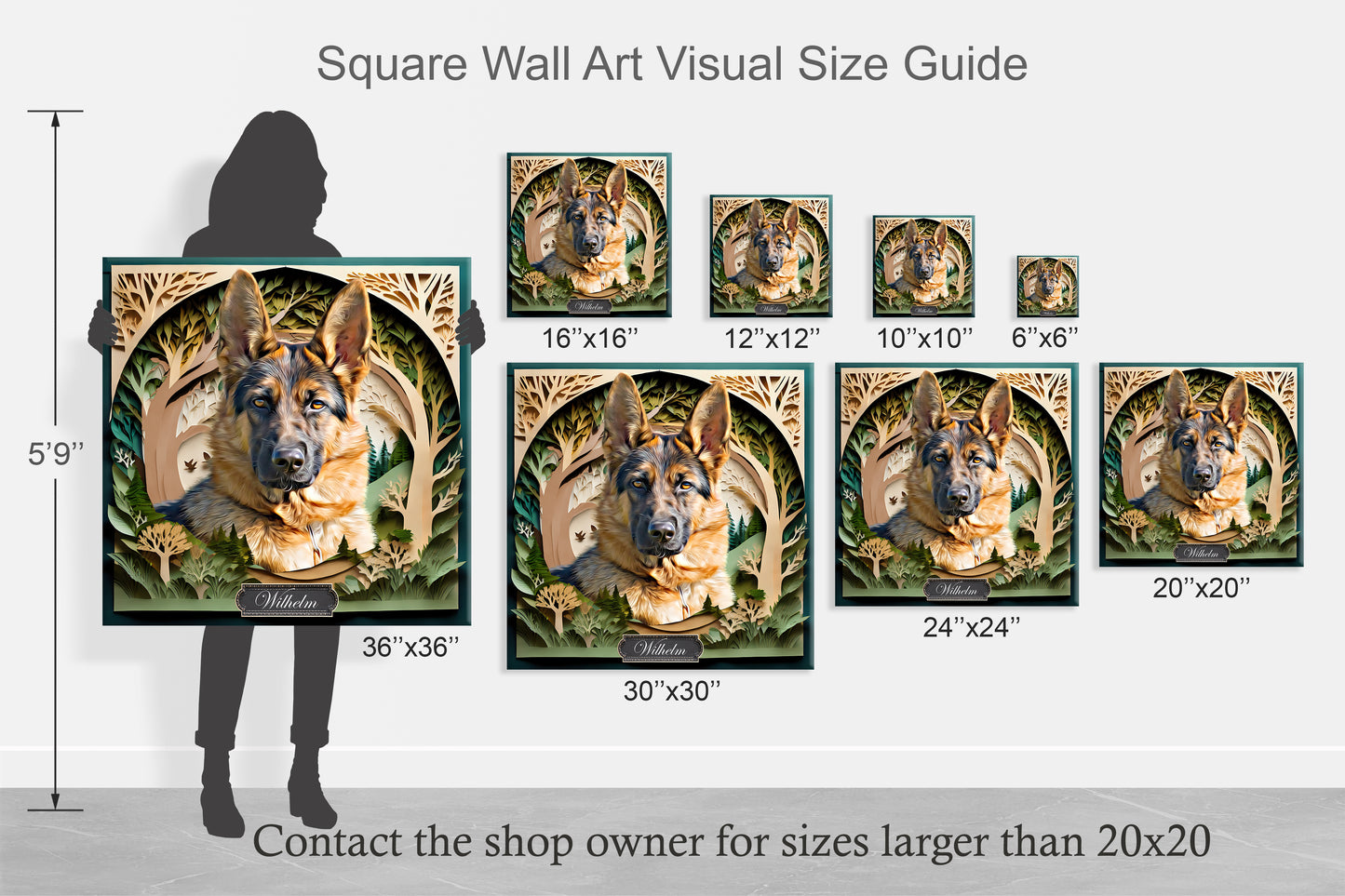 Custom Airbrushed Pet Portrait - Forest Theme