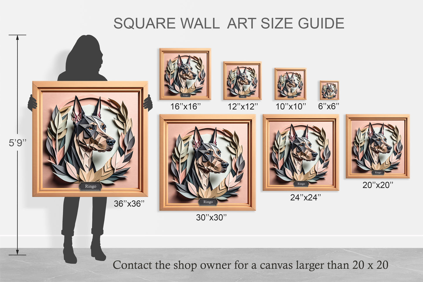 Doberman Portrait in Pastel Colors - Dog Lover Wall Art