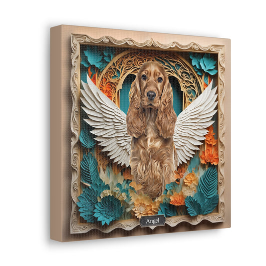 Custom Memorial Pet Portrait - Angelic Wings Design