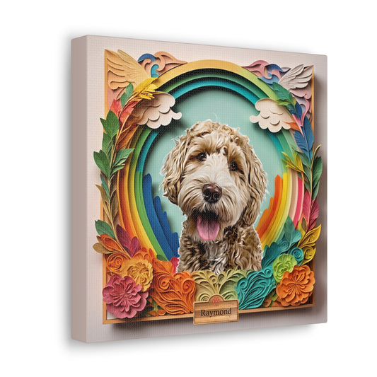 Custom Memorial Pet Portrait, Over the Rainbow Bridge Pet Loss Gift