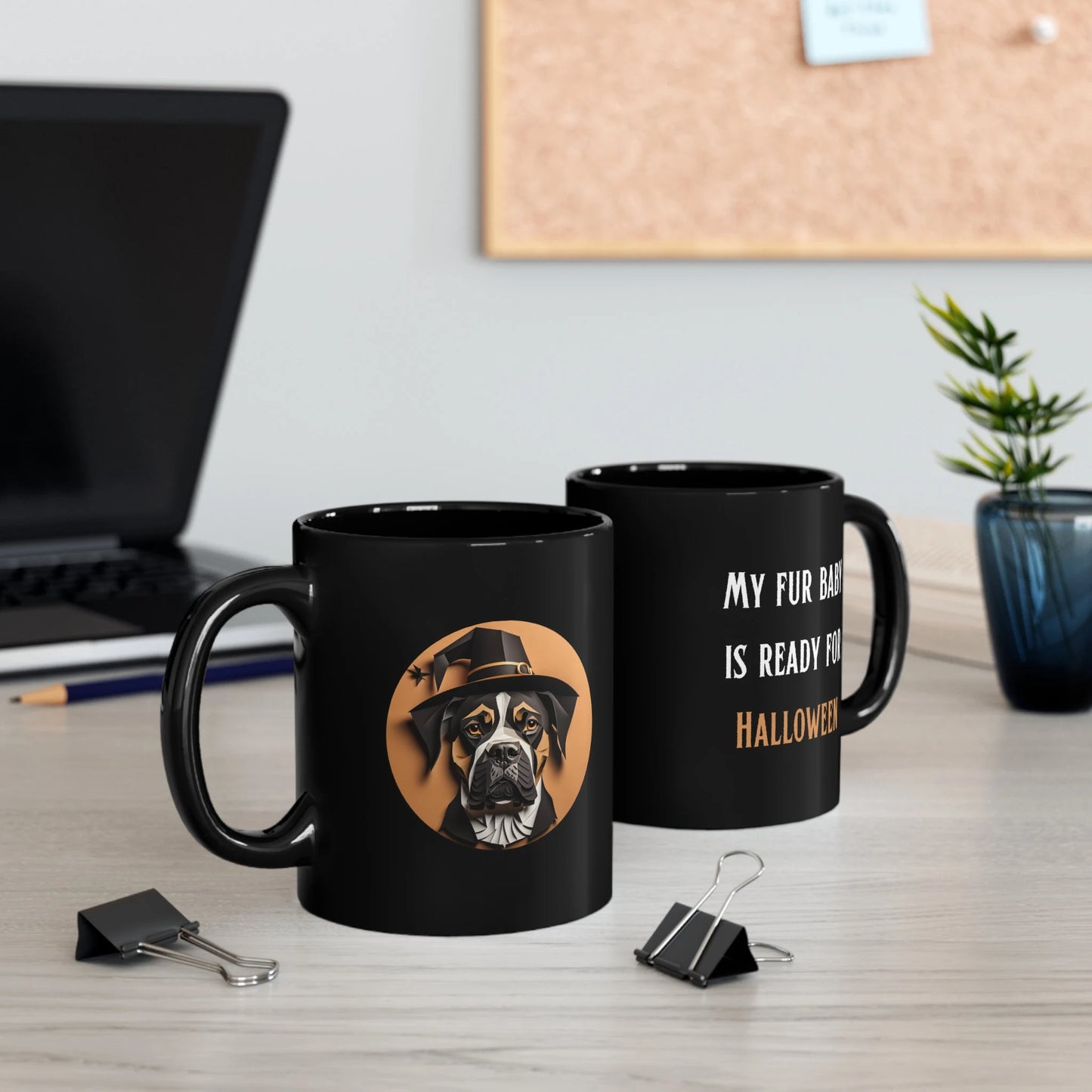 Halloween Boxer Lover Coffee Mug Haunted House Edition - Perfect Gift for Boxer Dog Owners and Halloween Enthusiasts