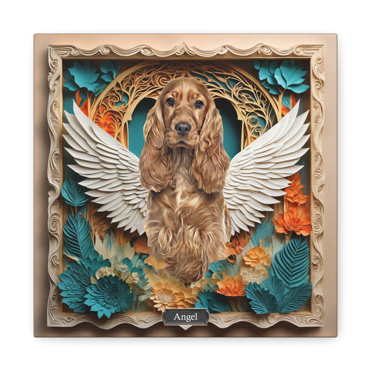 Custom Memorial Pet Portrait - Angelic Wings Design