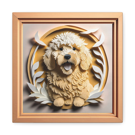 Golden Doodle or Labradoodle Name Personalized Portrait - 3D Illusion Craft Imitation Design