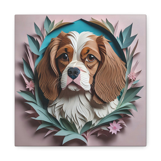 Cavalier King Charles Spaniel Canvas Print - 3D Illusion Cavalier Memorial Art