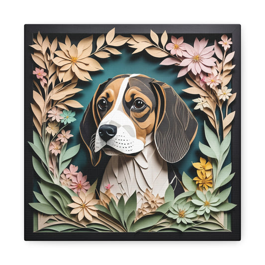 Beagle Portrait Canvas Wrap with Name Personalization, A Perfect Beagle Lover Gift