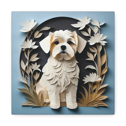 Maltese 3D Illusion Wall Art - Personalized Dog Name Maltese Memorial