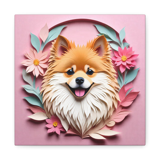 Colorful Pomeranian Wall Art - 3D Illusion Gallery Wrap