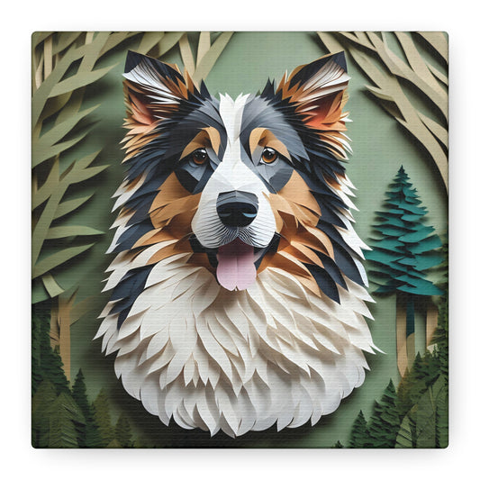 Australian Shepherd Forest-Themed Portrait, 3D Illusion Style, Aussie Owner Gift, Australian Shepherd Memorial, Aussie Lover Decor