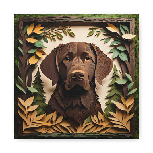Chocolate Labrador Retriever Canvas with Name Personalization