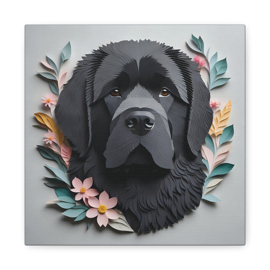 Newfoundland Dog Portrait Canvas Print - Newfie Mom or Dad Gift - Newfoundland Memorial Gift