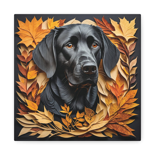 Black Lab Fall Art - 3D Illusion Labrador Retriever Memorial Gift