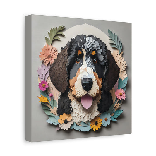 3D Illusion Bernedoodle Wall Art