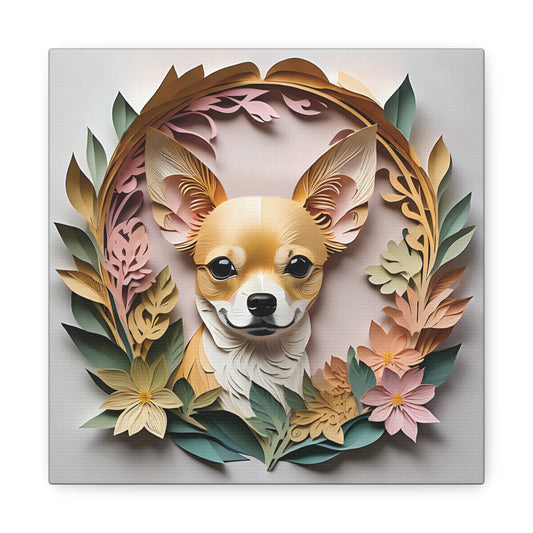 Fawn Chihuahua in Pastel Colors - 3D Illusion Dog Lover Wall Art