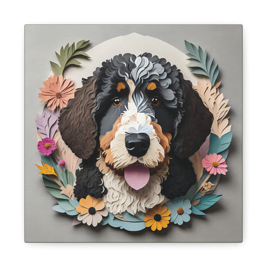 3D Illusion Bernedoodle Wall Art