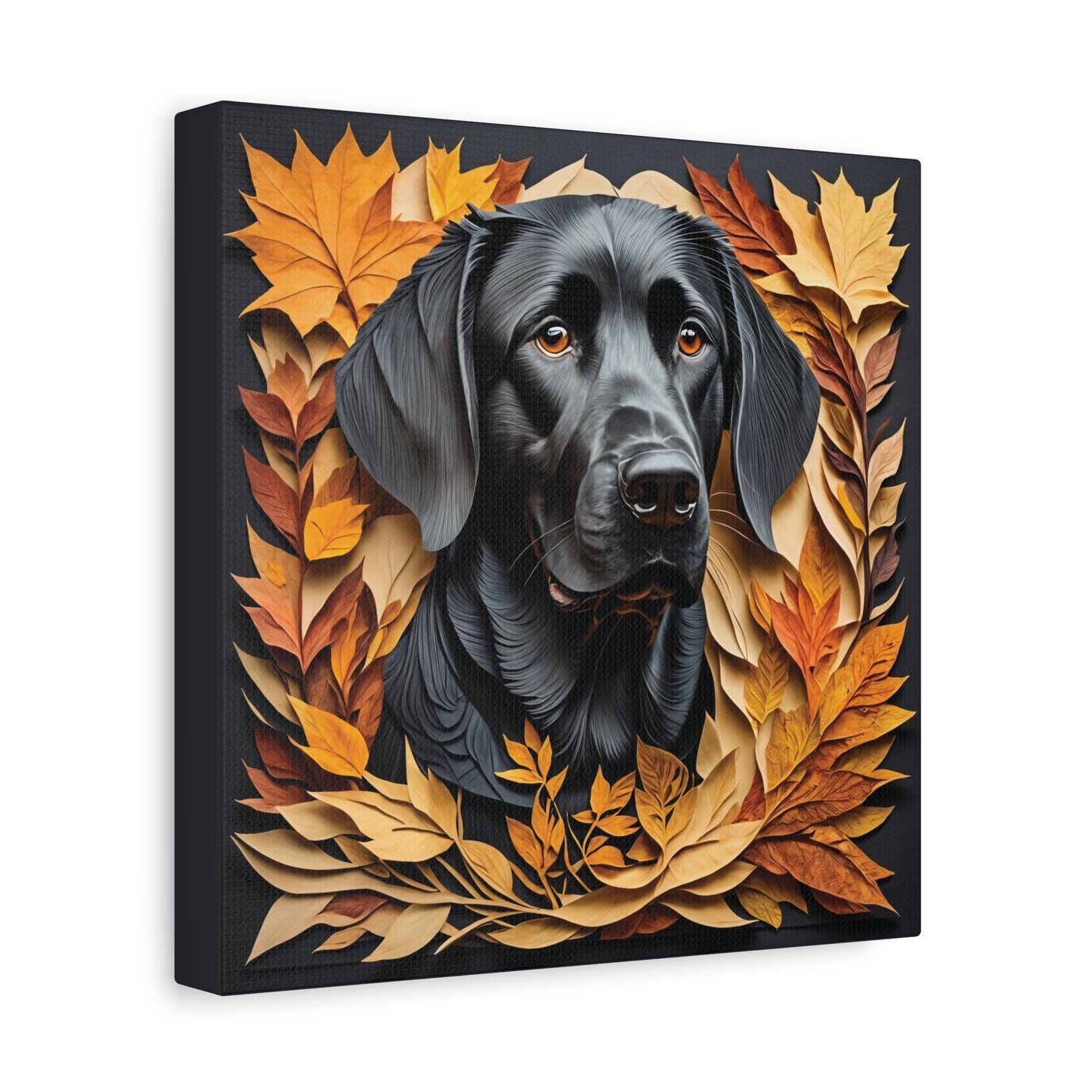 Black Lab Fall Art - 3D Illusion Labrador Retriever Memorial Gift
