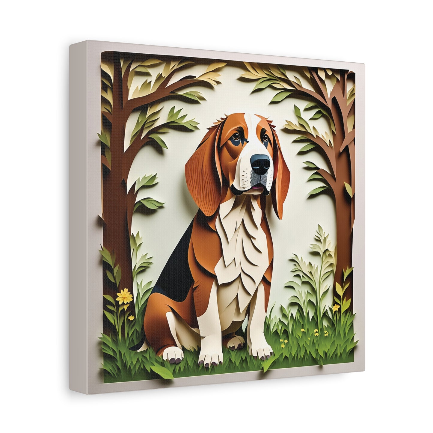Personalized Basset Hound Canvas  - Craft Inspired Wall Art for Dog Lover