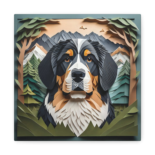 Majestic Bernese Mountain Dog in Alpine Forest