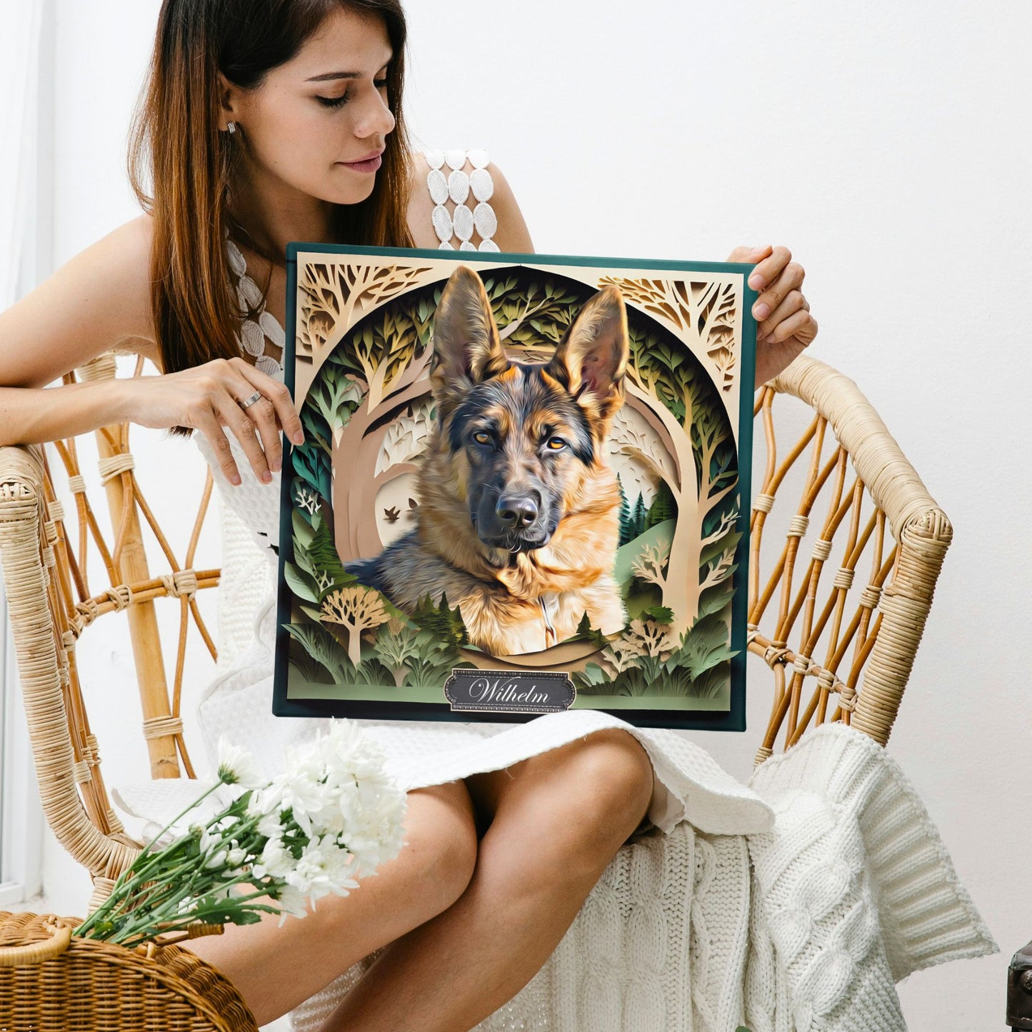 Custom Airbrushed Pet Portrait - Forest Theme