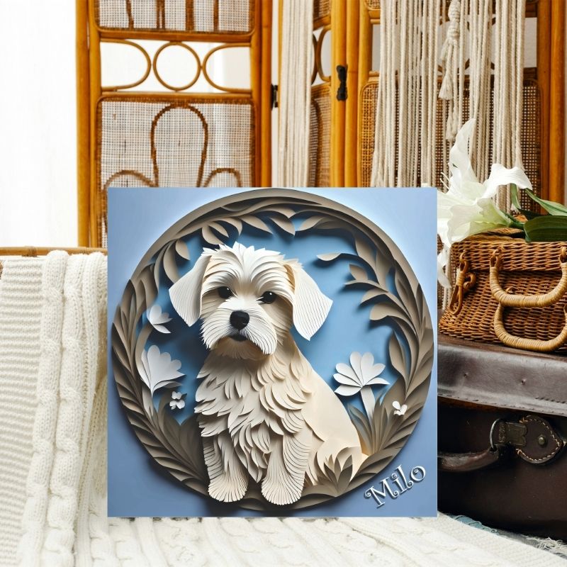 Maltese Dog Wall Art - Personalized Pet Memorial Gift