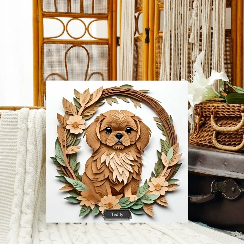 Fawn Pekingese Dog Wall Art - Pekingese Dog Memorial Gift or Decor