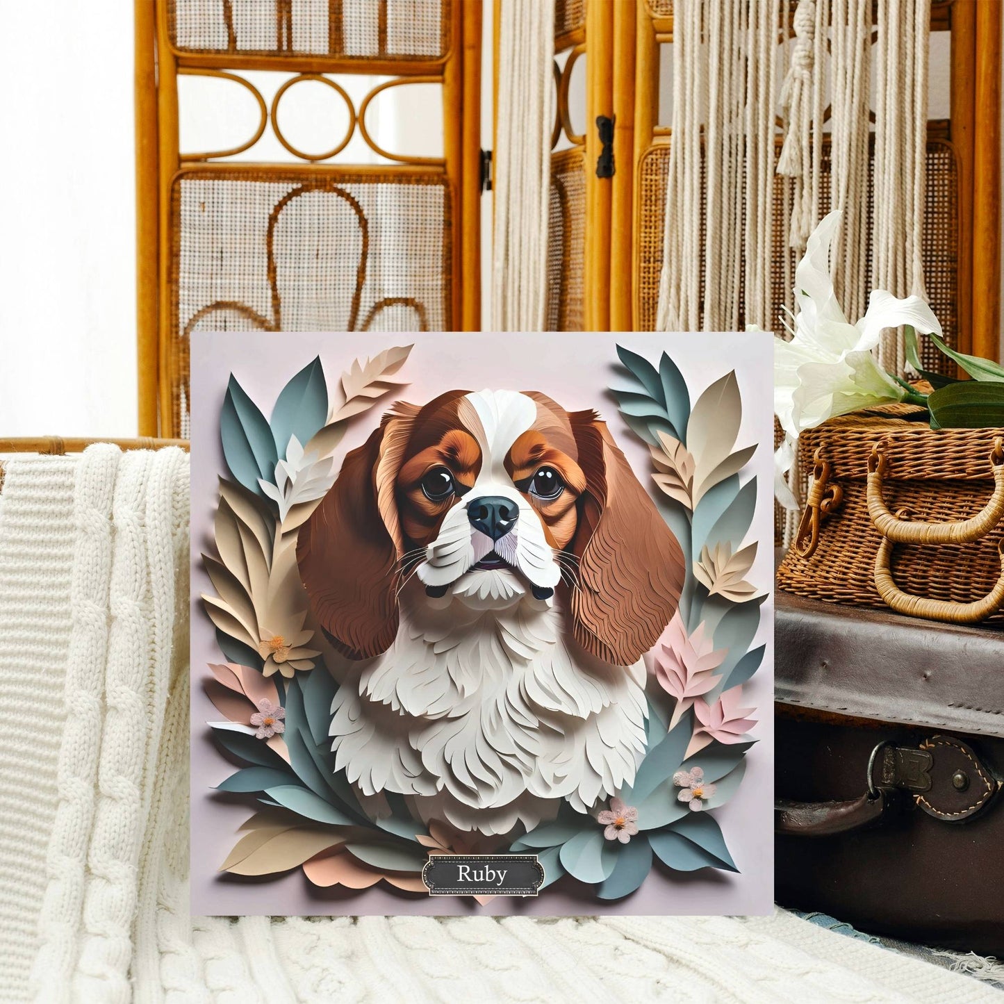 Cavalier King Charles Spaniel Canvas Wrap - Name Personalization Cavalier Memorial