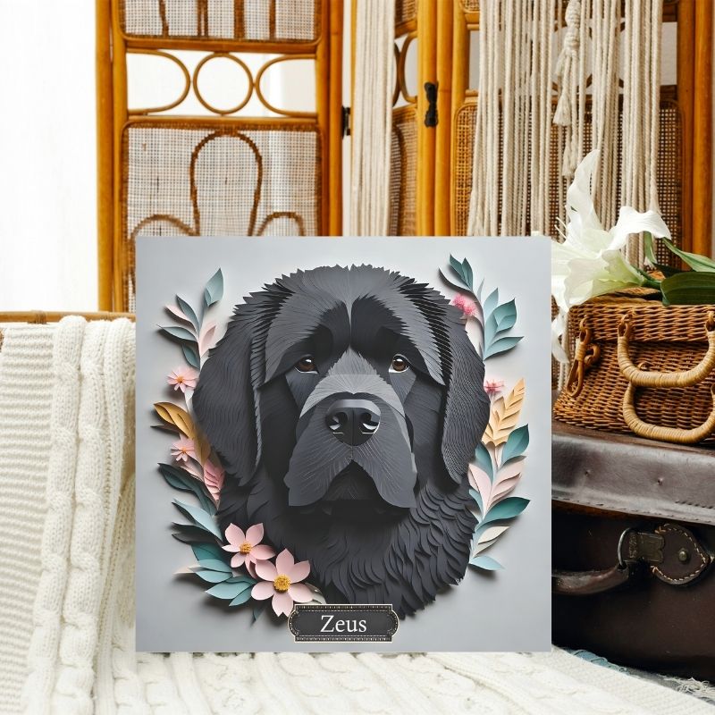 Newfoundland Dog Portrait Canvas Print - Newfie Mom or Dad Gift - Newfoundland Memorial Gift