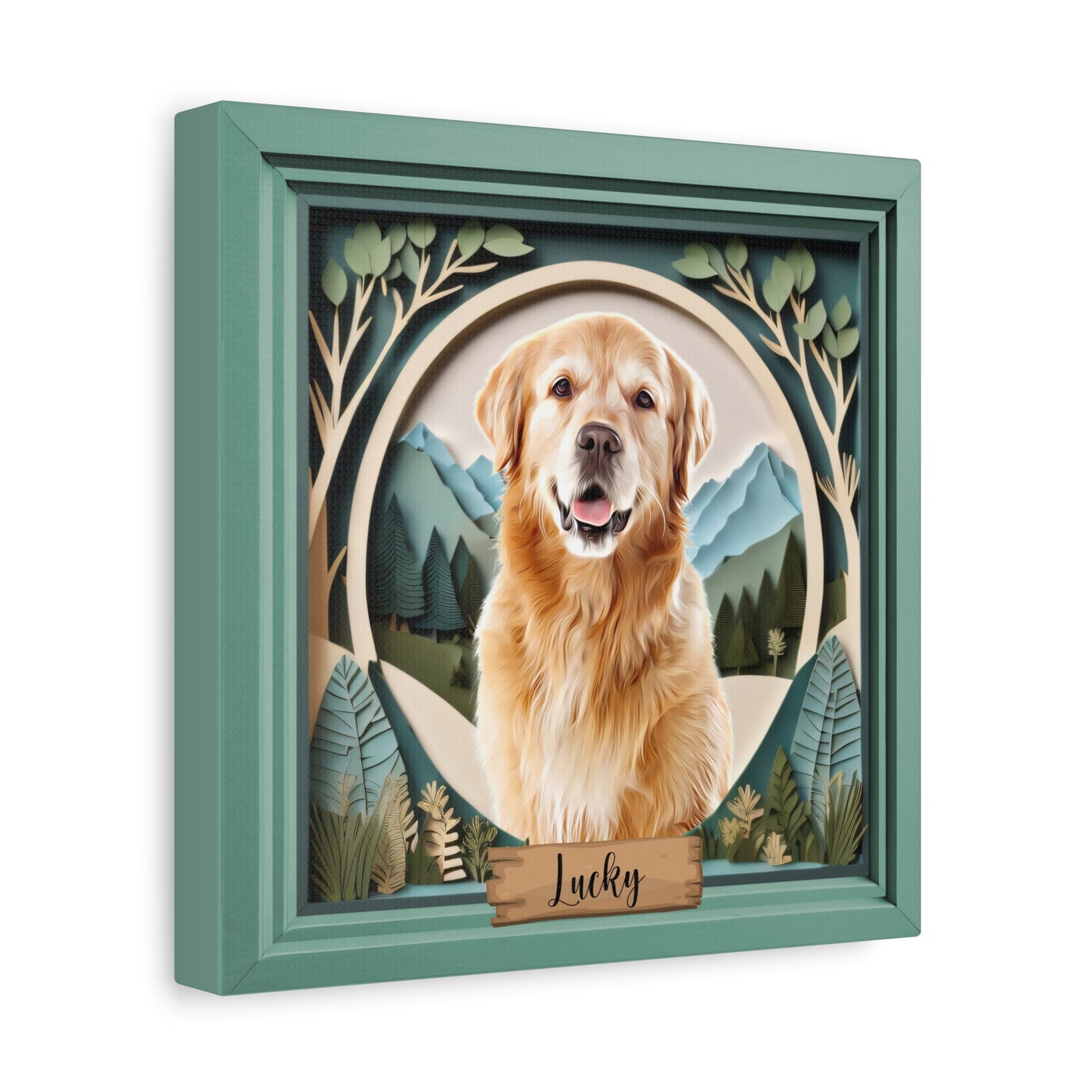 Custom Airbrushed Pet Portrait - Mountain Theme