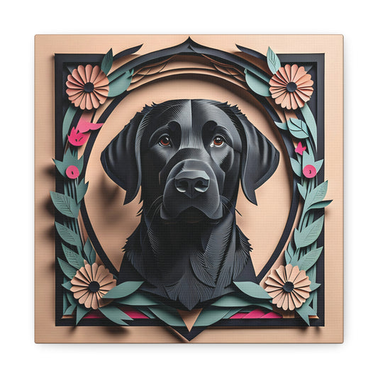 Vintage Style Black Lab Dog Wall Art - Personalized Labrador Retriever Memorial