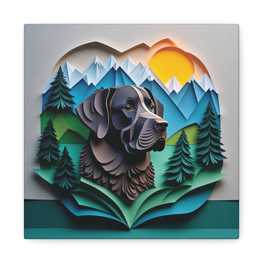 Black Labrador Retriever Mountain Landscape Wall Art - Personalized Labrador Memorial