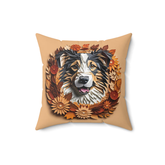 Australian Shepherd Holiday Pillow or Pillowcase, Thanksgiving and Christmas Reversible Square Pillow or Pillowcase